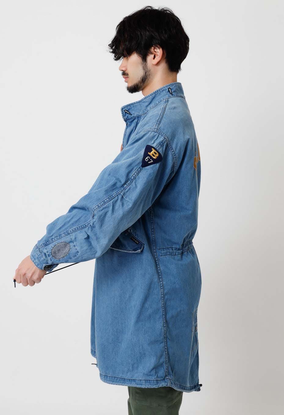 ジャカードデニム アタッチメント フィッシュテールコート | BLUE BLUE