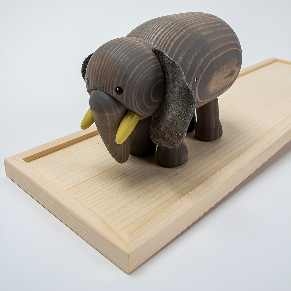 Wスロープ人形ぞう（板付）／ぞうのトコトコ（板とひも付）：おもちゃ
