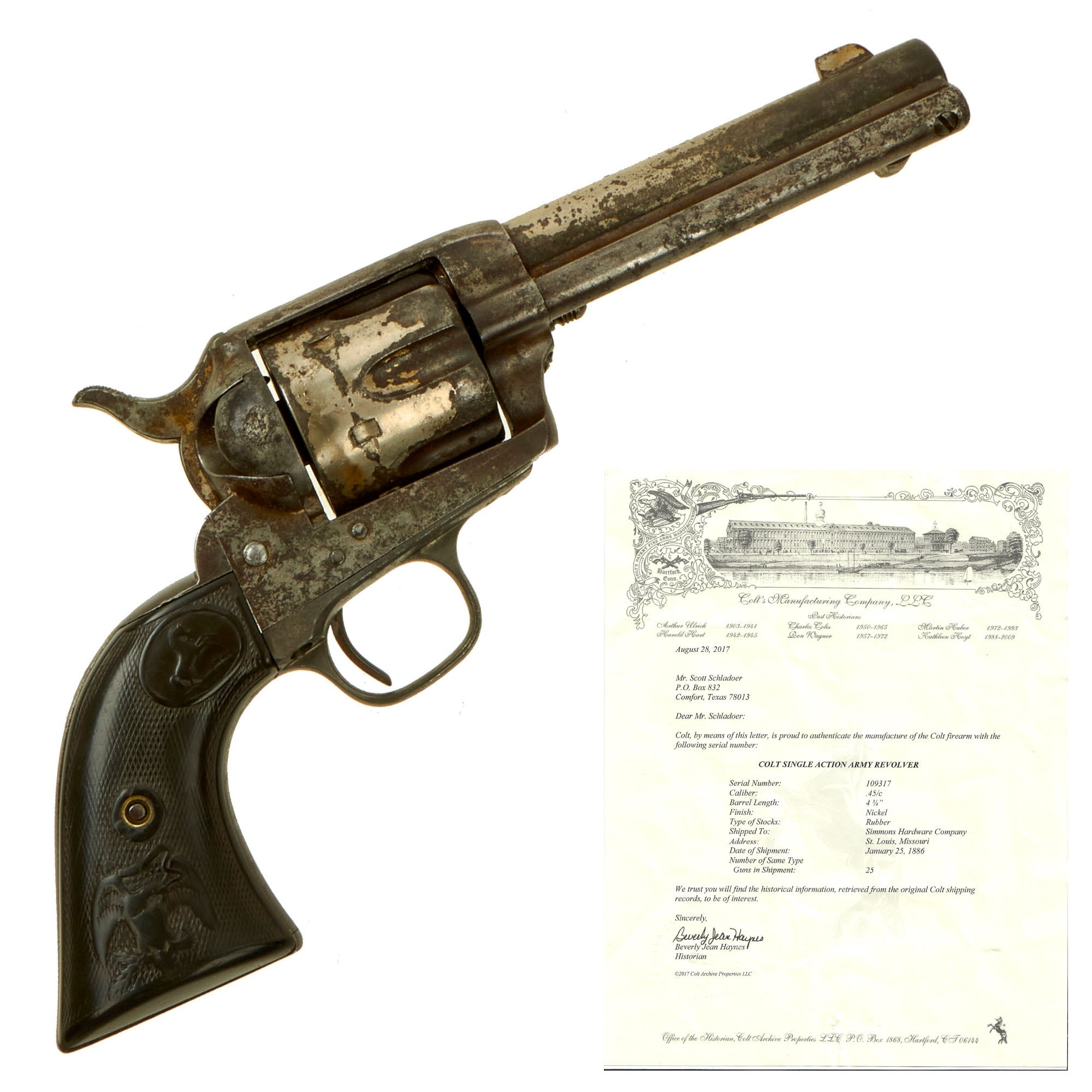 Original U.S. Colt .45cal Single Action Army Revolver made in 1884