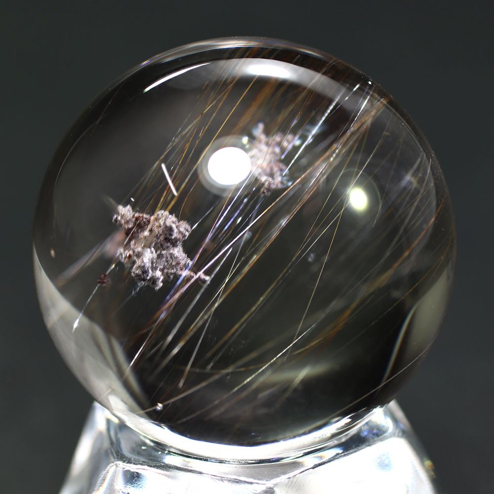 高品質]ガーデンルチルクォーツ丸玉/スフィア（球体直径31.5mm