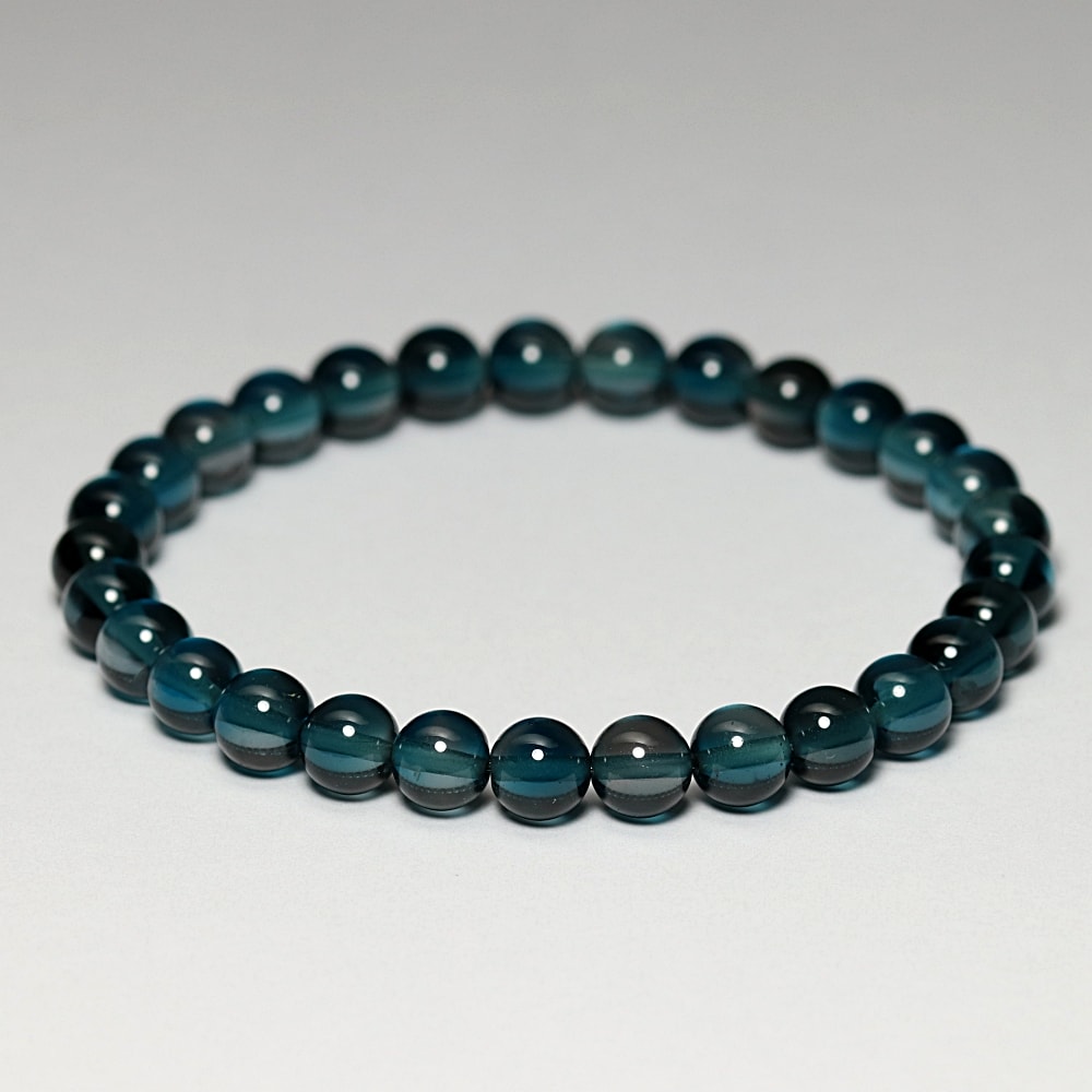 高品質++]ロンドンブルートパーズブレスレット（約7mm玉・ほぼトップ