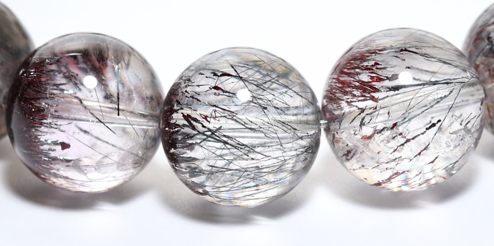 高品質]ブラックスーパーセブンブレスレット/ニードルヘマタイトイン