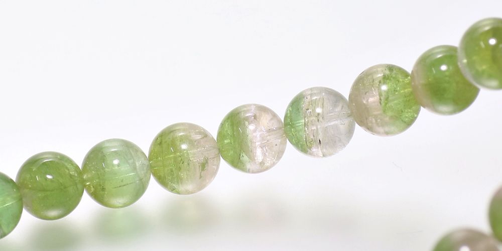 高品質]バイカラーグリーントルマリンブレスレット（約8mm玉） - 埼玉