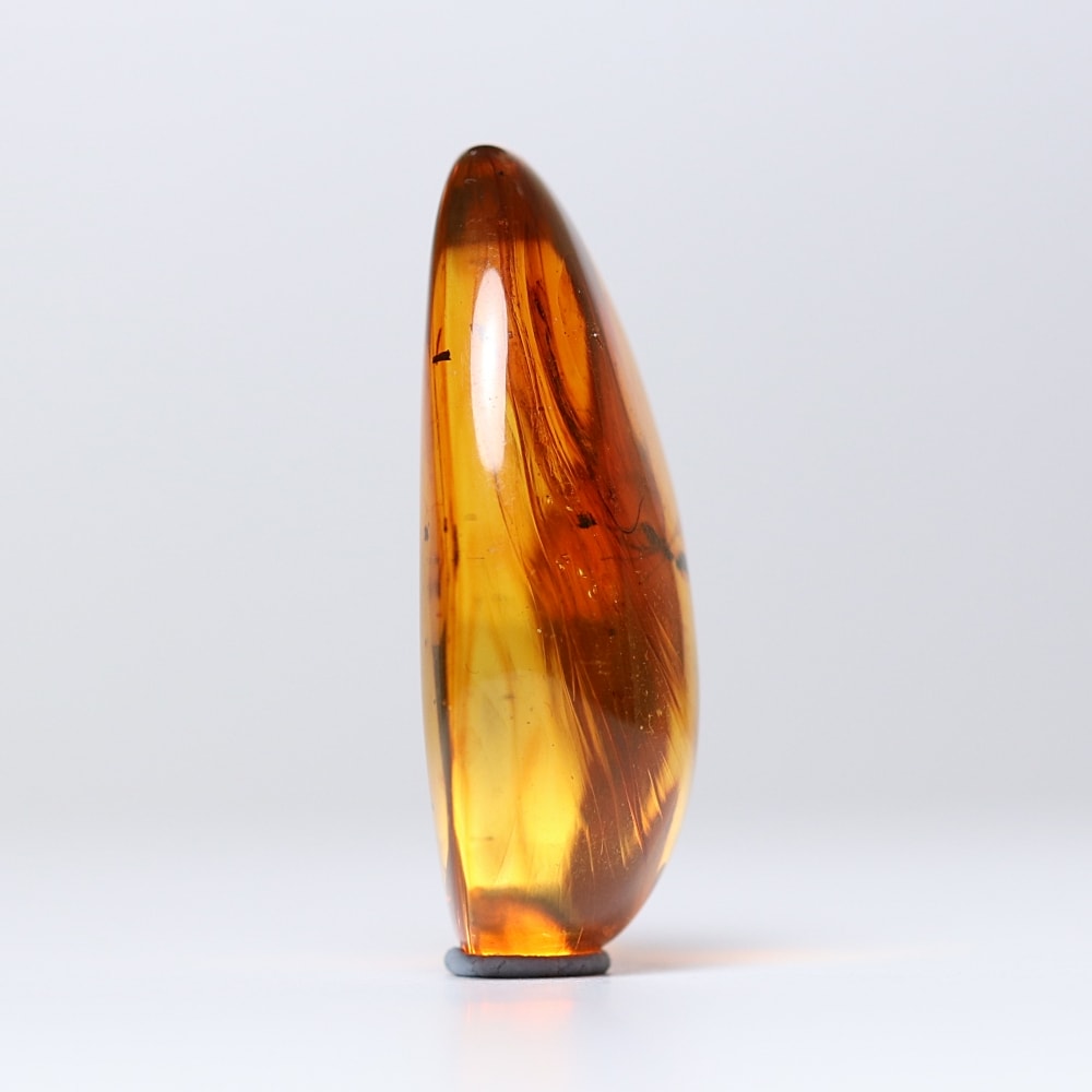 トップクォリティ]ドミニカ共和国産虫入り琥珀ルース（天然イエロー