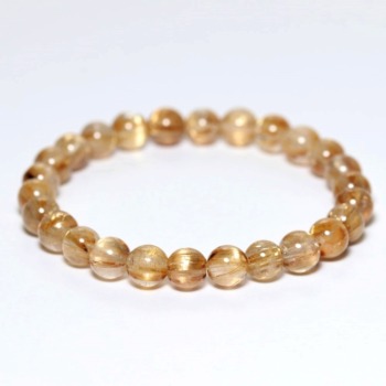 高品質]ゴールドルチルクォーツブレスレット（約7.5mm玉） - 埼玉県