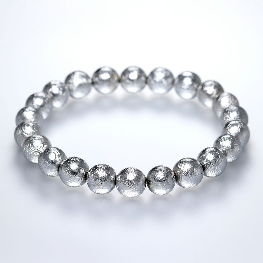 ナミビア共和国産]ギベオン隕石ブレスレット（約8.5mm玉/シルバー