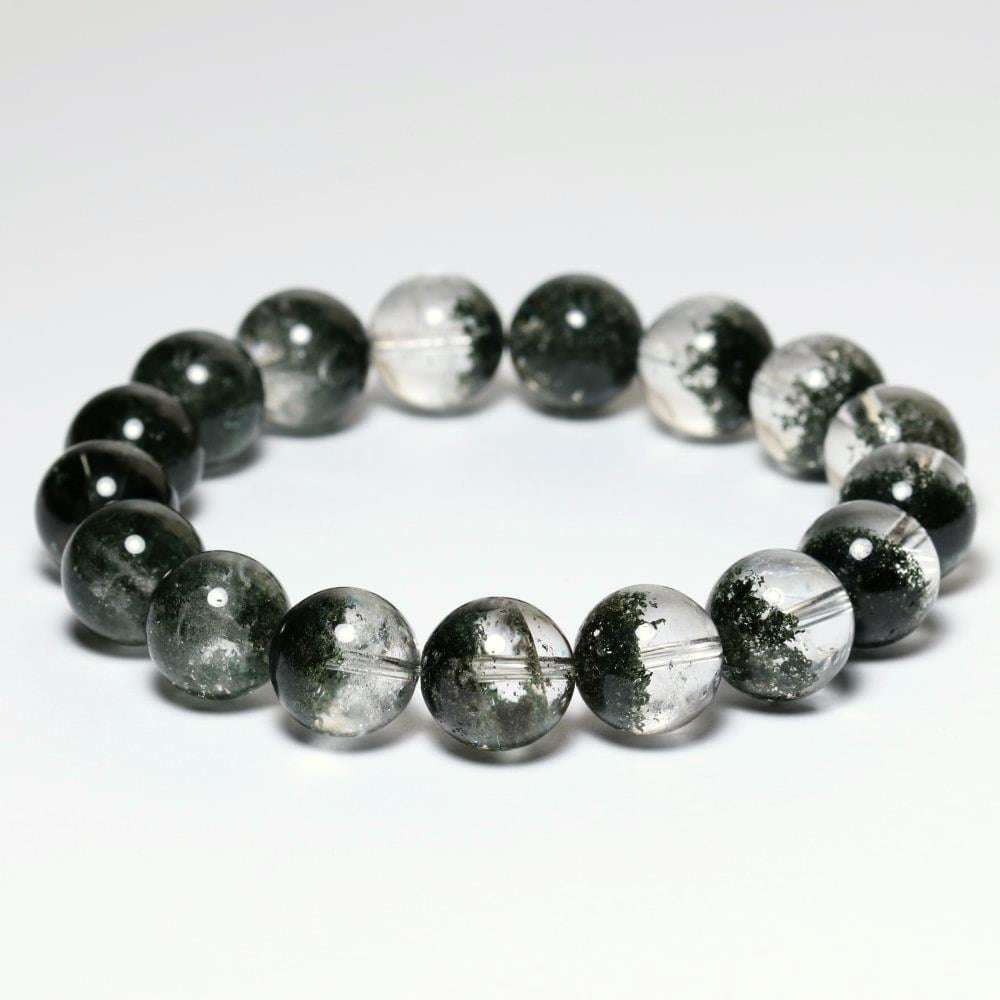 高品質++]ディープグリーンガーデンクォーツブレスレット/庭園水晶