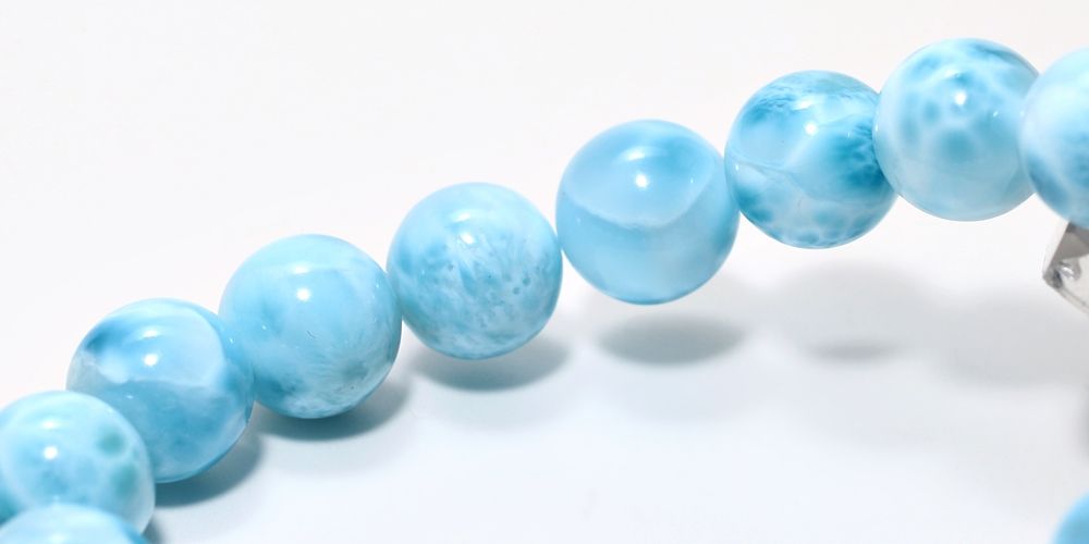 高品質+]ラリマーブレスレット（約12.5mm玉）☆現品動画あり - 埼玉県