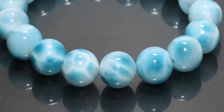 最高品質]ラリマーブレスレット（約11mm玉） - 埼玉県吉川市の天然石