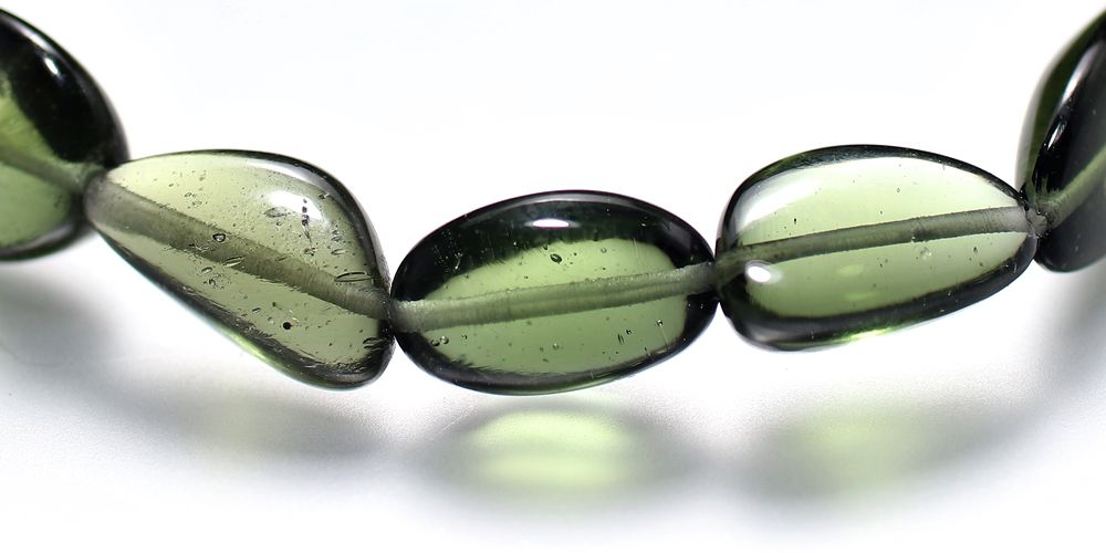 トップクォリティ]天然モルダバイトブレスレット/フリーカットビーズ