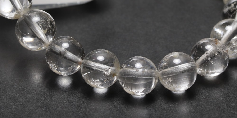 高品質]ナチュラルトパーズブレスレット（約9mm玉/非加熱ホワイト