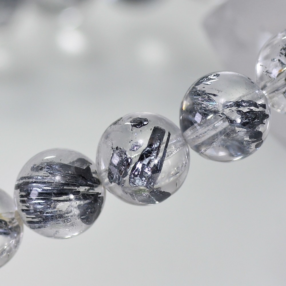 高品質++]スティブナイトインクォーツブレスレット（約8.5mm玉