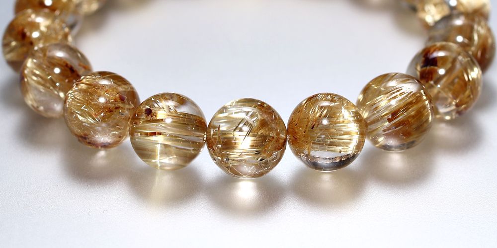 トップクォリティ]タイチンゴールドルチルクォーツブレスレット（約