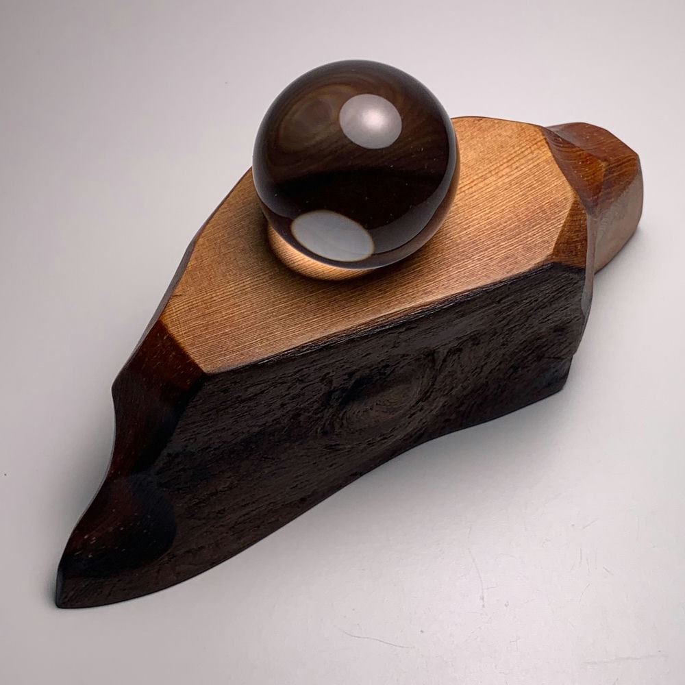 日本/屋久島産]オリジナル屋久杉台座/水晶置き台（天然石