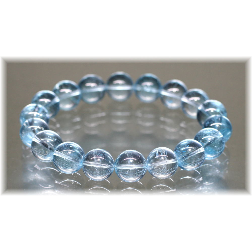 3A++]ブルートパーズブレスレット（約11.5mm玉） - 埼玉県吉川市の