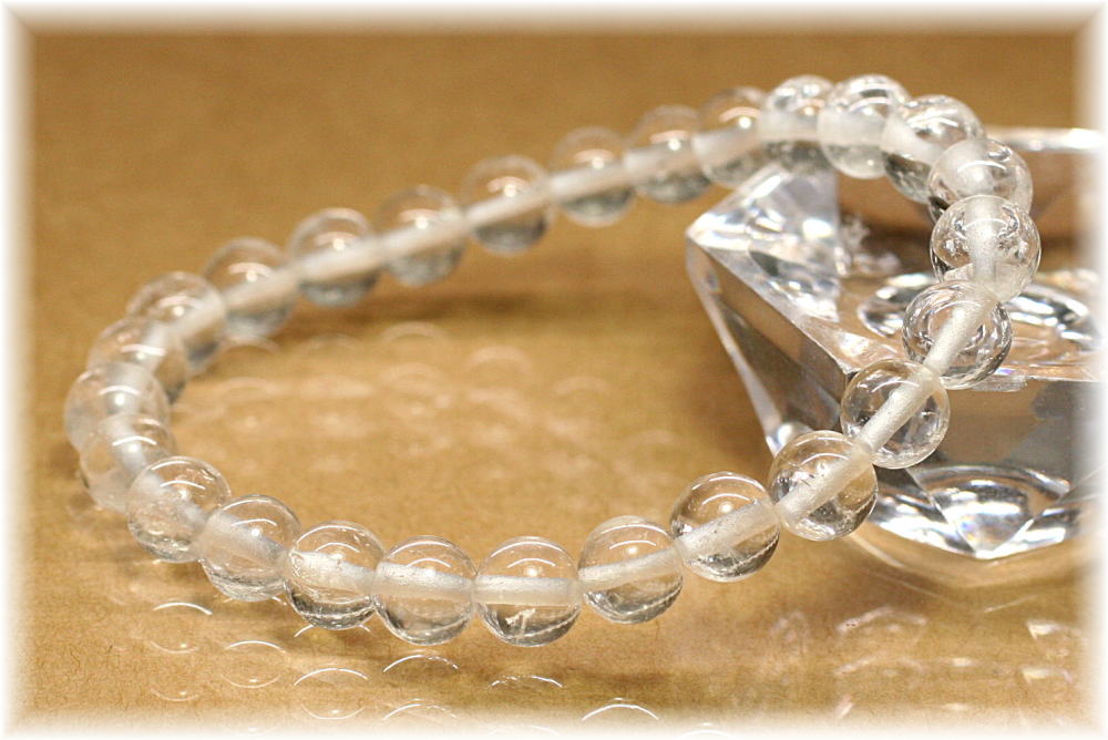 ガネッシュヒマール産]ヒマラヤ水晶ブレスレット（約7.5mm/手磨き