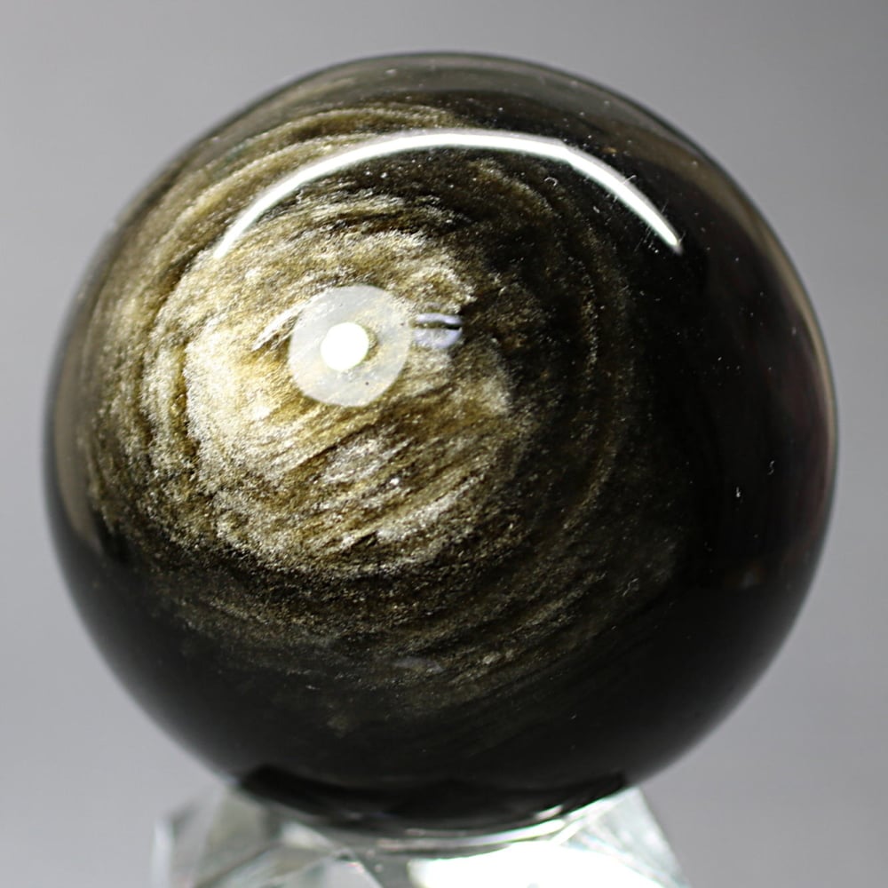 メキシコ産]ゴールデンオブシディアン丸玉 /黒曜石スフィア（直径約