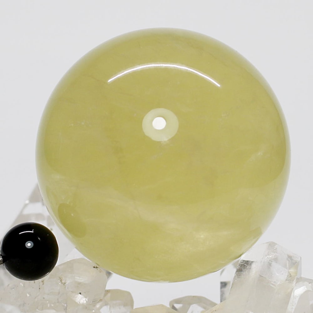 高品質]ブルーライン＆レモンイエローフローライト丸玉/蛍石スフィア