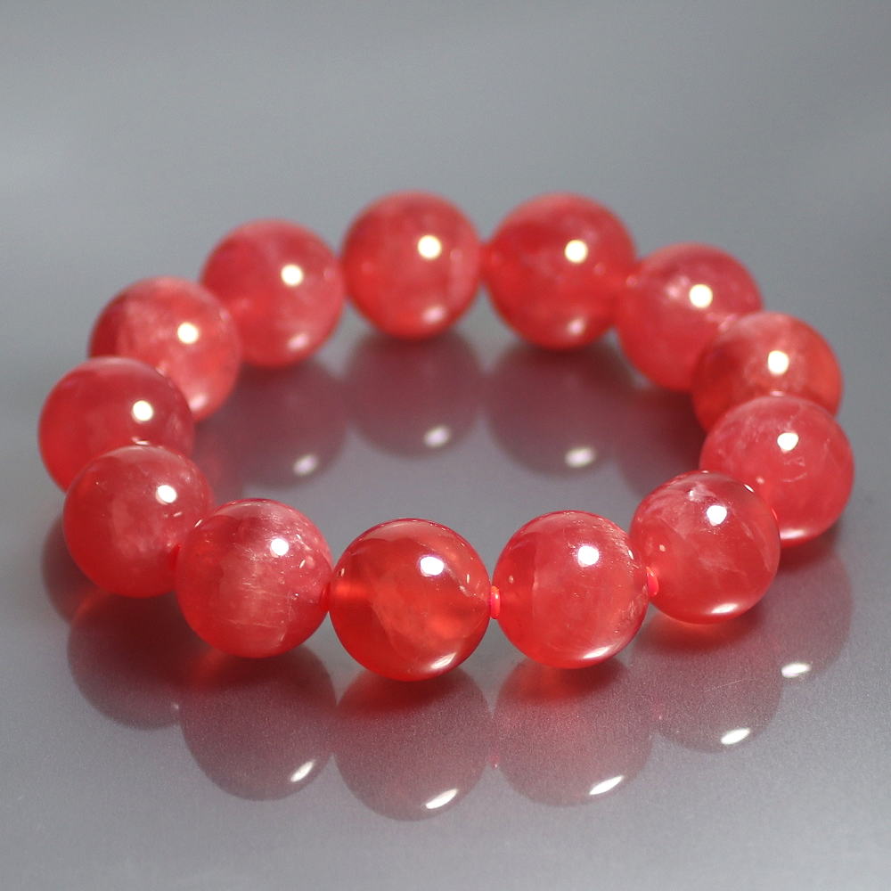 プレミアム]宝石質インカローズブレスレット（約16mm玉） - 埼玉県吉川