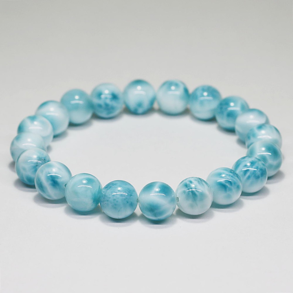 高品質++]ラリマーブレスレット（約9.5mm玉） - 埼玉県吉川市の天然石