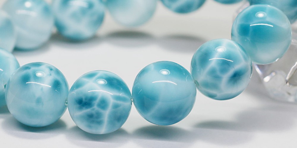 高品質++]ラリマーブレスレット（約13.5mm玉） - 埼玉県吉川市の天然石
