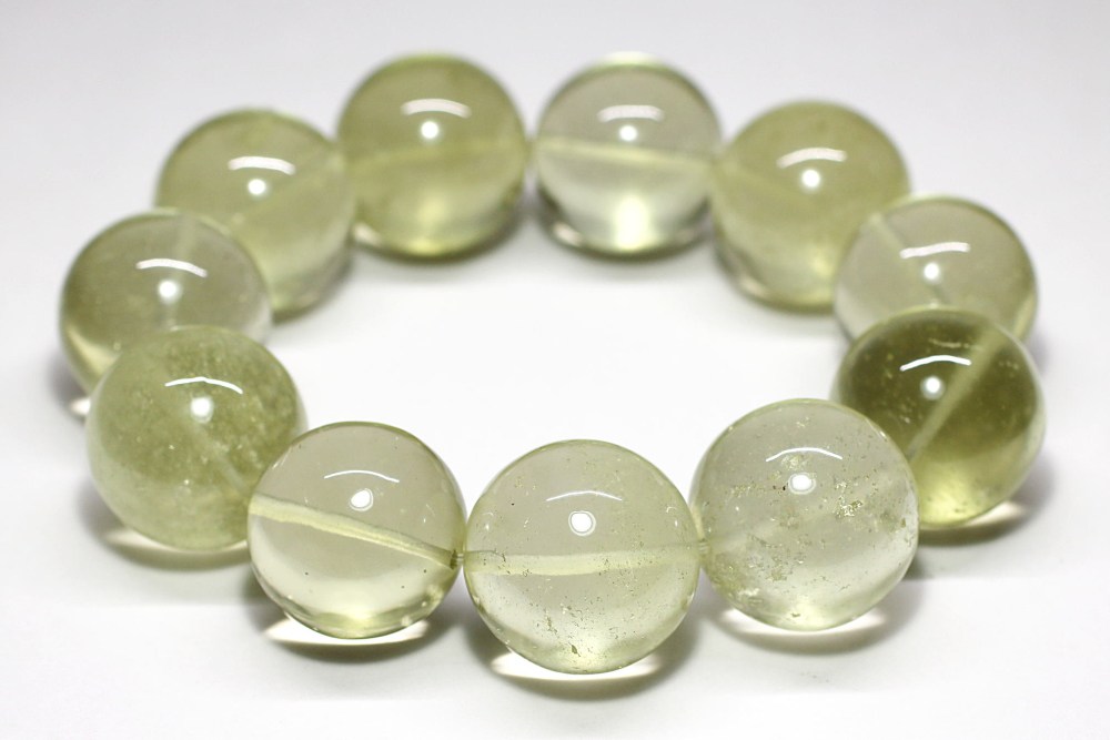 価格改定】[プレミアム]天然リビアングラスブレスレット（約24mm超大玉