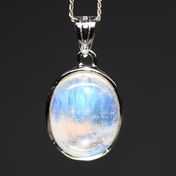 インド ビハール産レインボームーンストーン シルバー925 35㎜×17