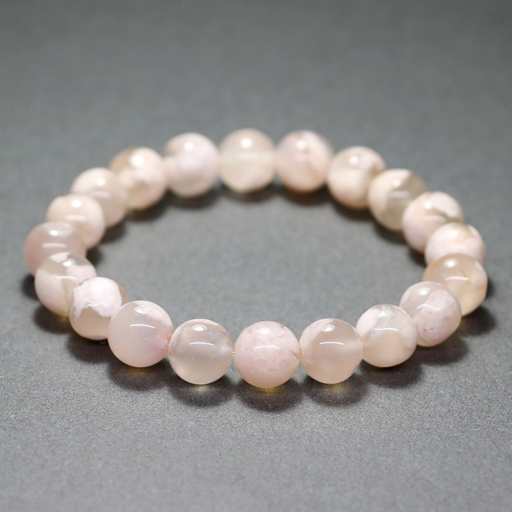 高品質+]桜アゲートブレスレット/桜瑪瑙（約9mm玉） - 埼玉県吉川市の