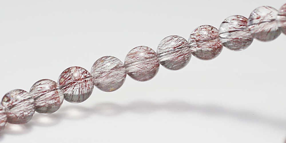 高品質++]スーパーセブンブレスレット/レッド系（約6mm玉・レピドクロ