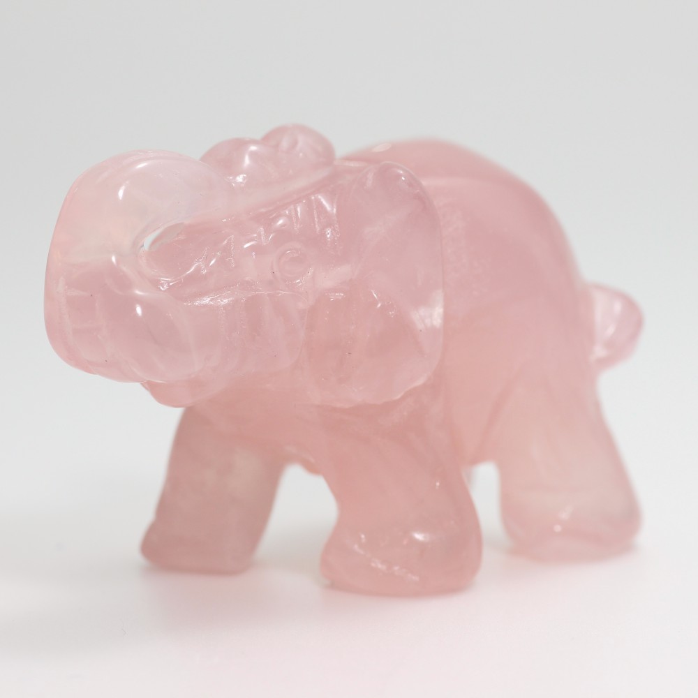 マダガスカル産]ローズクォーツ彫刻ゾウ - 埼玉県吉川市の天然石専門店