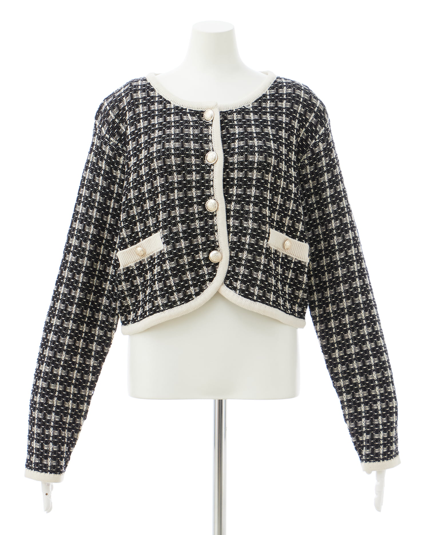 ショート丈ツイードニットカーディガン｜INGNI(イング) 公式通販