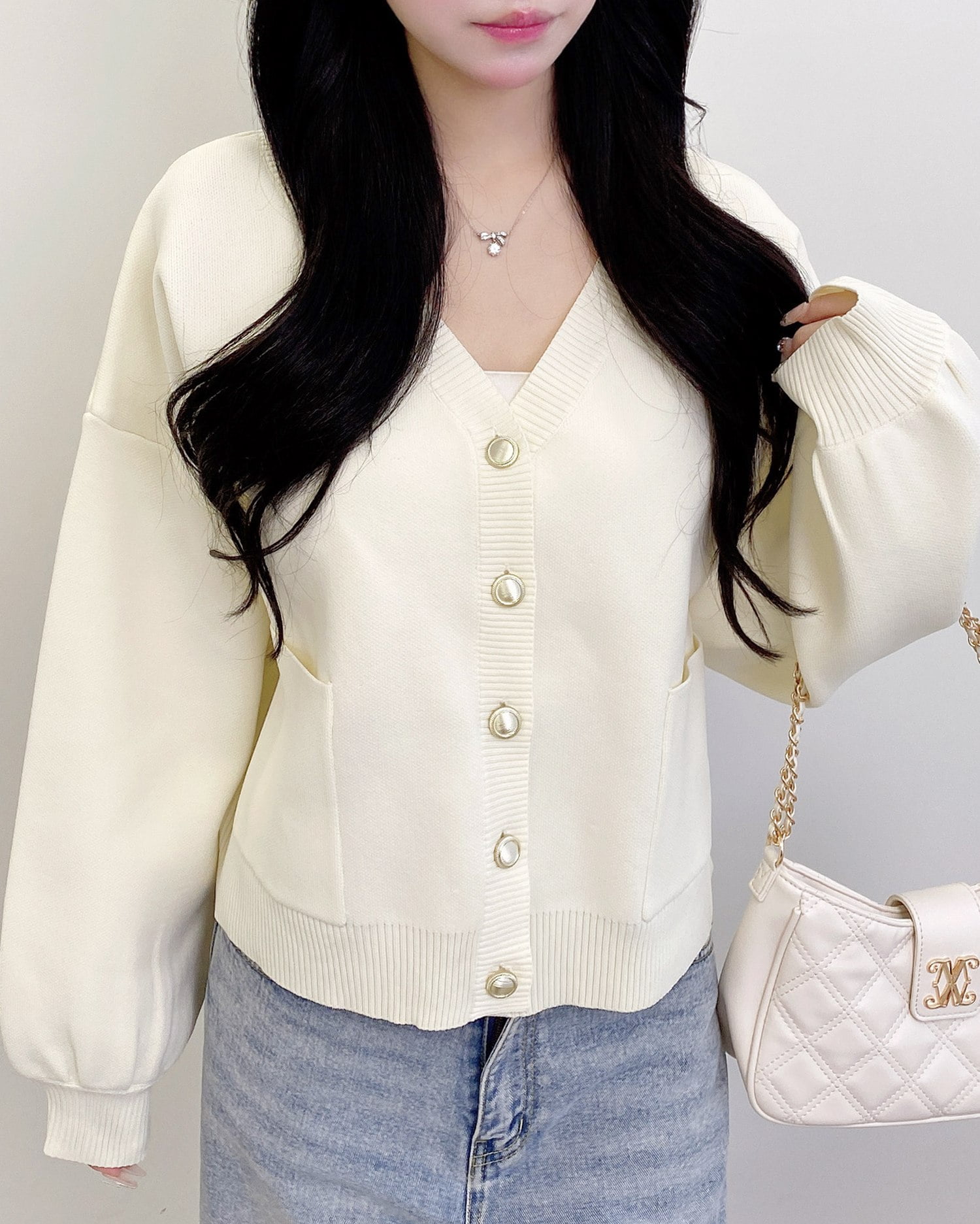 Vネックスポンディッシュニットカーディガン｜INGNI(イング) 公式通販