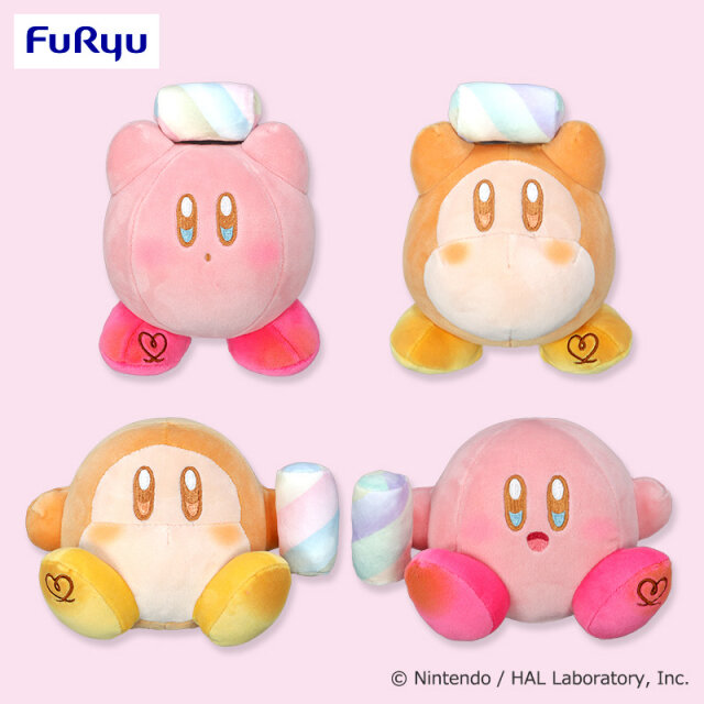 ほわほわ雪の「カービィ」BIGぬいぐるみが可愛い！足元のマークが