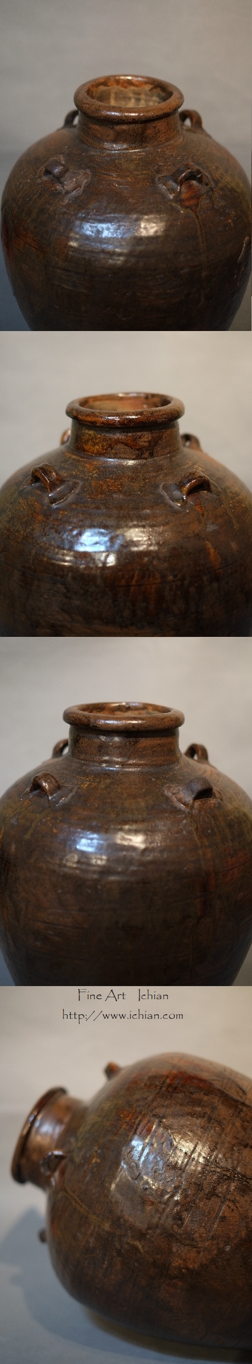 古瀬戸 祖母懐 茶壷 鉄釉四耳壺 室町～桃山期 大名品 :: ichian