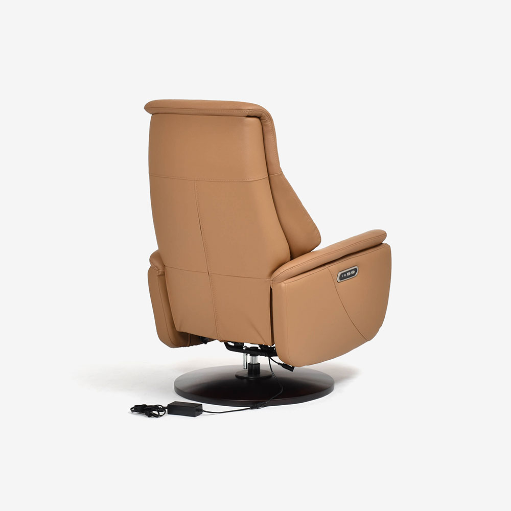 電動リクライニングチェア「ルージアKD SD-455B」半革 #M-02 キャメル