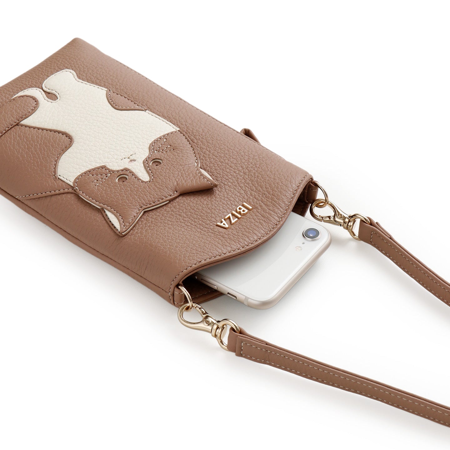 アニマーダ 牛革 スマートフォンポシェット(ネコ) – イビサ オンライン