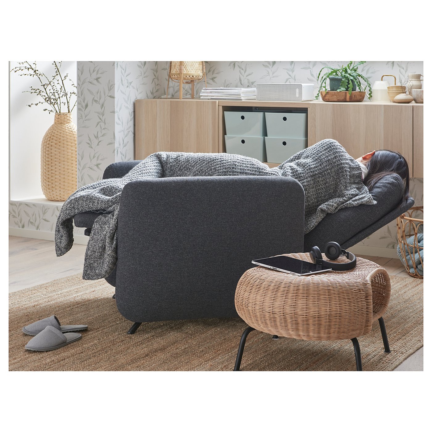 EKOLSUND recliner, Gunnared dark gray - IKEA