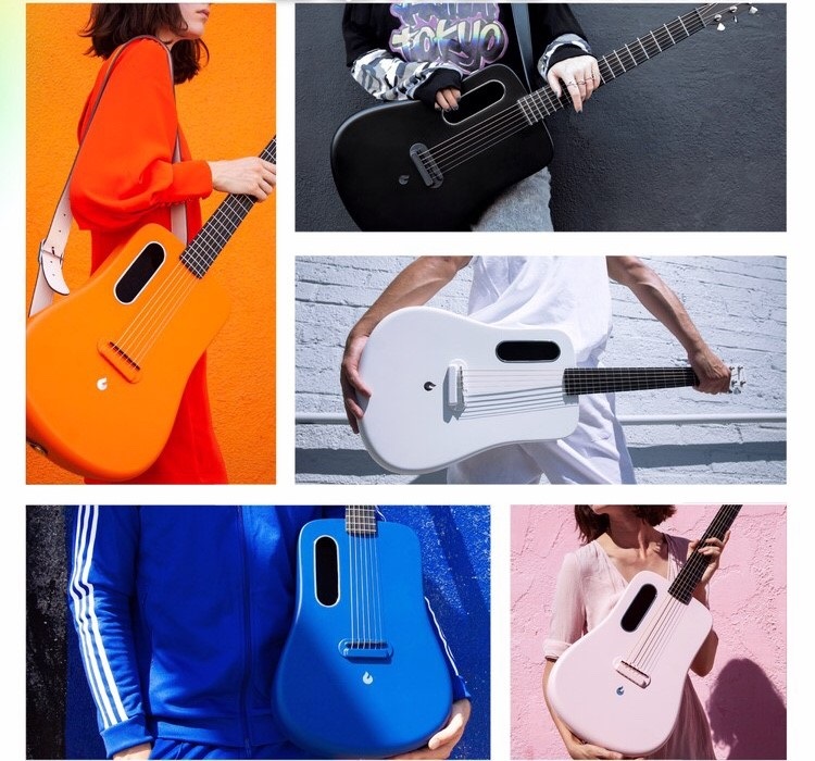 カーボンファイバーボディを採用したカラフルなエレアコギター「LAVA