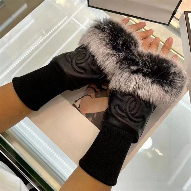 シャネル レザー手袋 レディース ファー Chanel 革てぶくろ グローブ