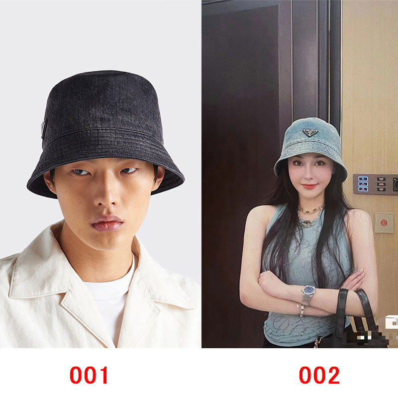 プラダ バケットハット デニム メンズ レディース PRADA 帽子 ユニ