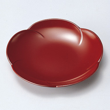 銘々皿 福梅 古代朱/溜 漆器の井助