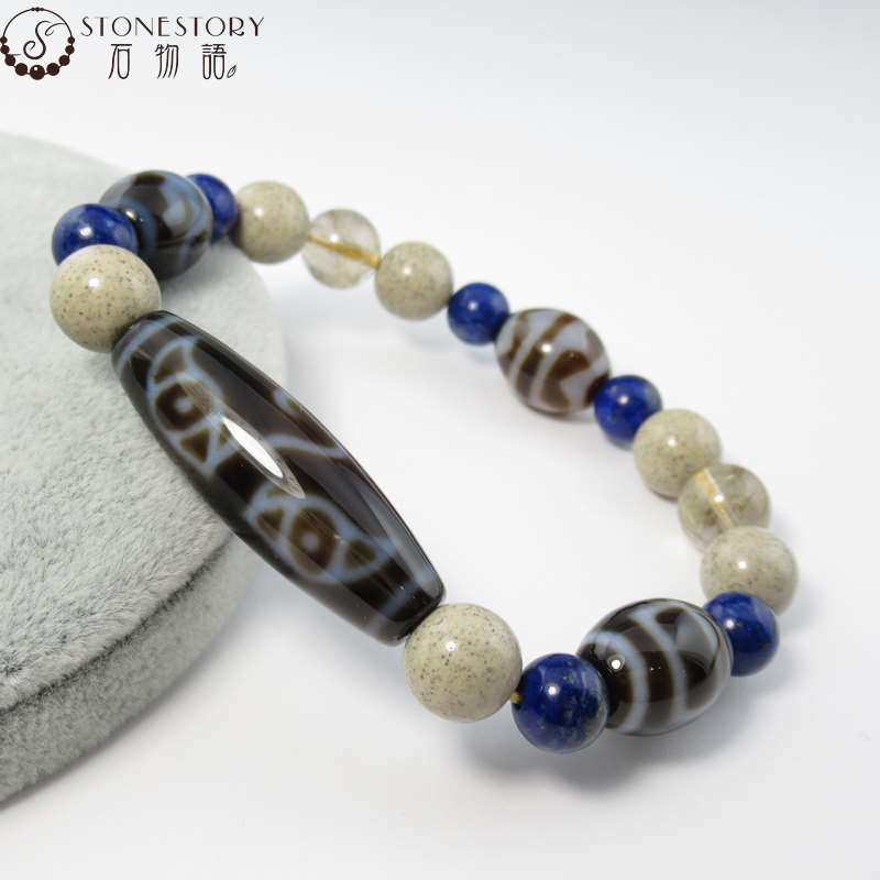 すごいパワーが入ってくる！九眼天珠と青玉髄天珠のブレスレット