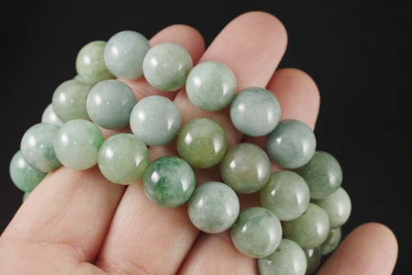 本翡翠12．5mm玉ゴムブレスレット 天然石ブレスレット販売 名取