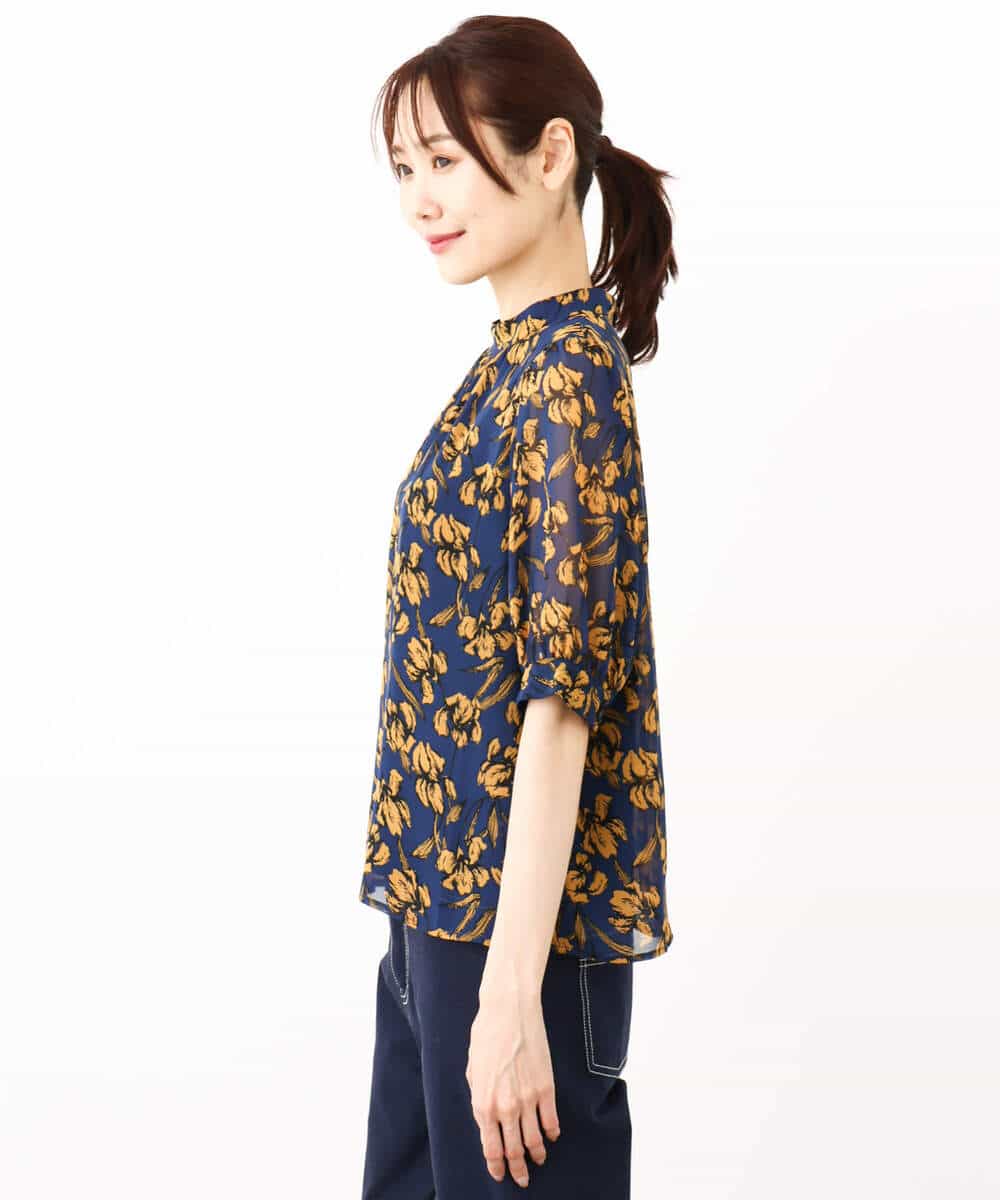 モダンフラワープリントブラウス/洗える(ブラウス・シャツ) | MK