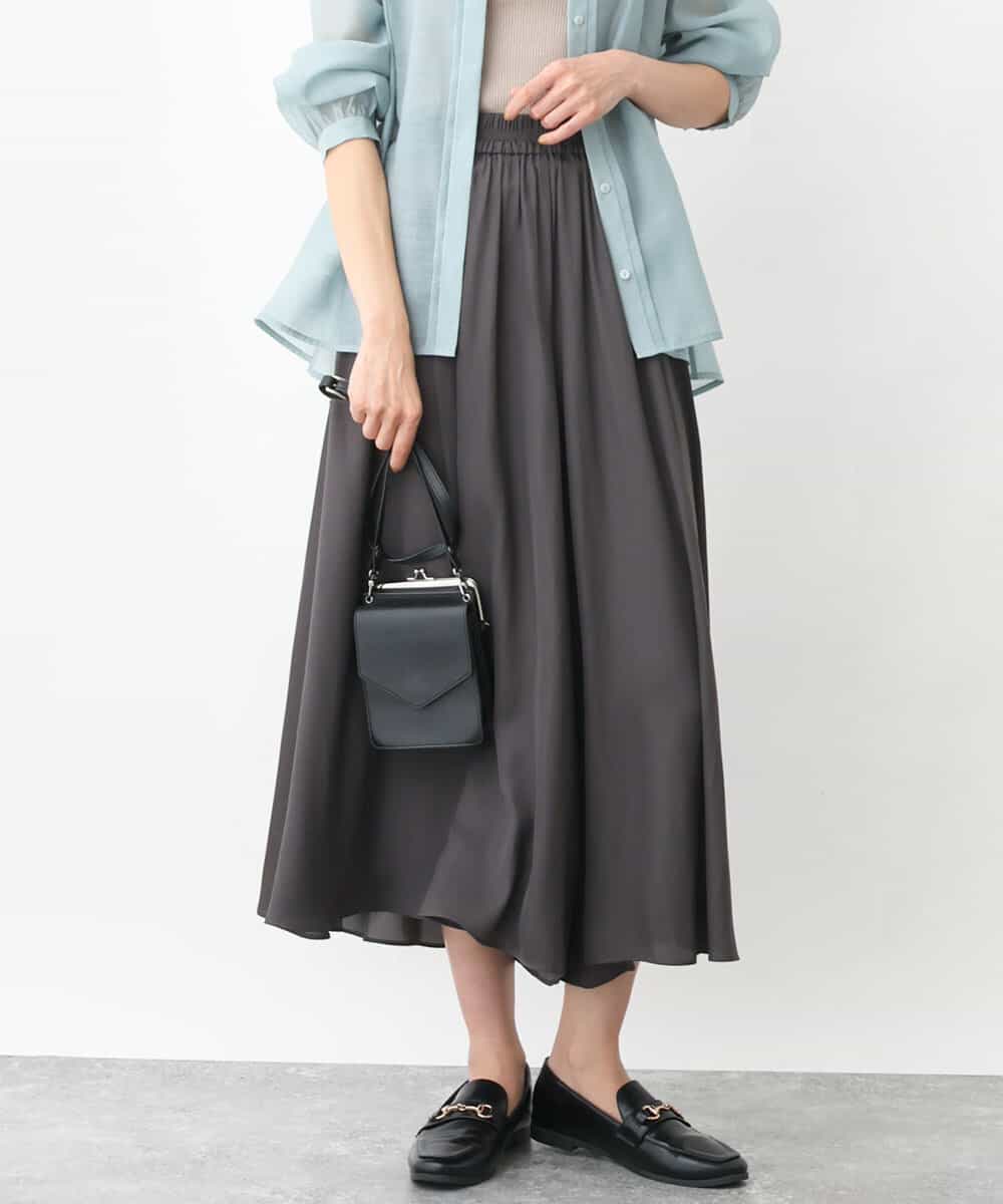 heve サテンフレアガウチョパンツ オリーブ 38 ヘイヴ 【公式通販】