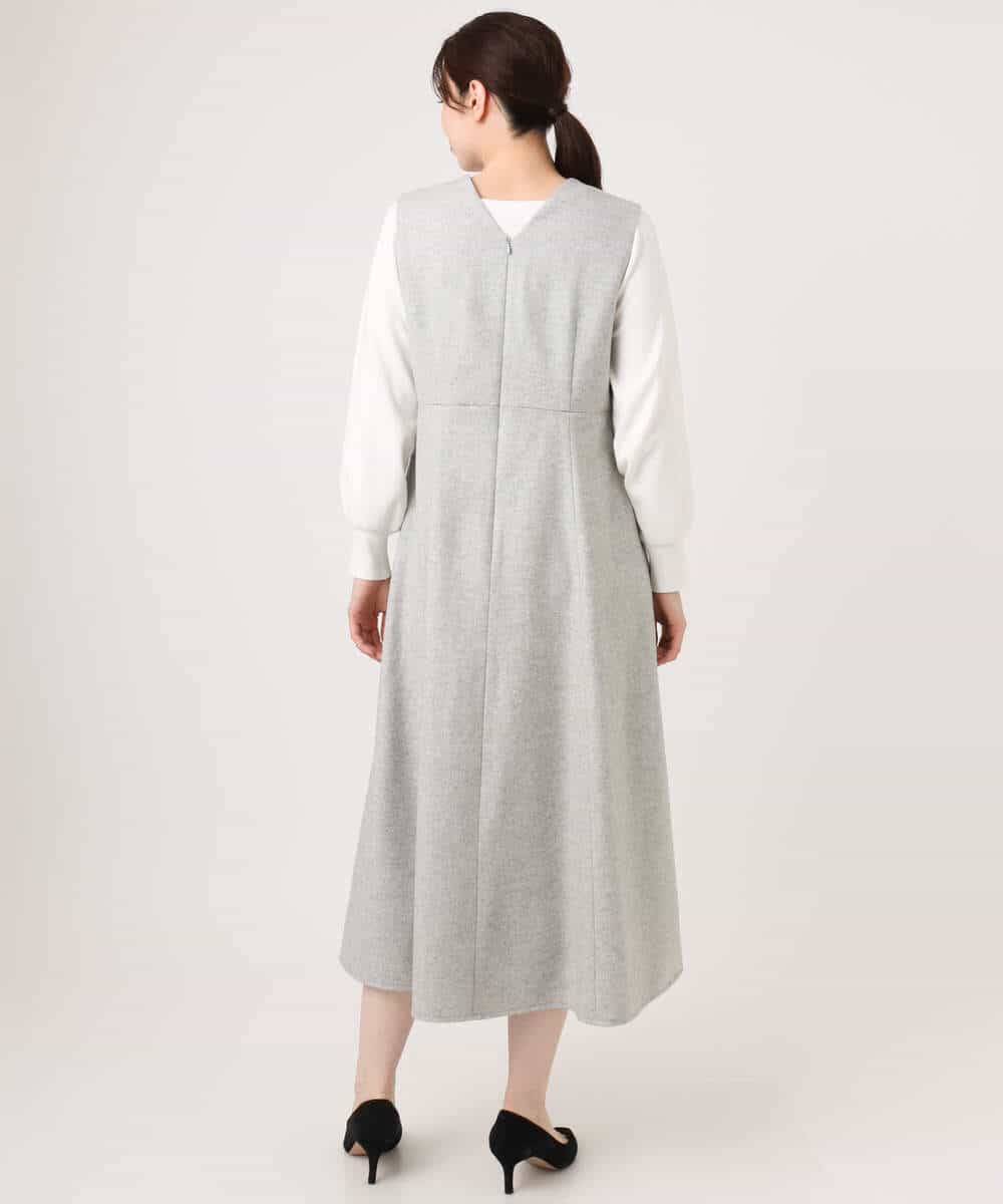 ラメツイードVネックジャンパースカート/洗える/WEB限定サイズあり