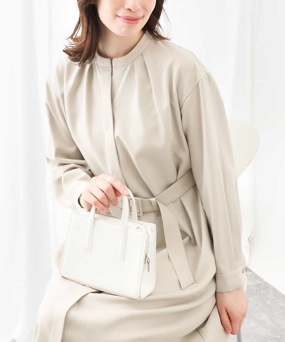 比翼仕立てリネンライクワンピース/洗える/WEB限定サイズあり