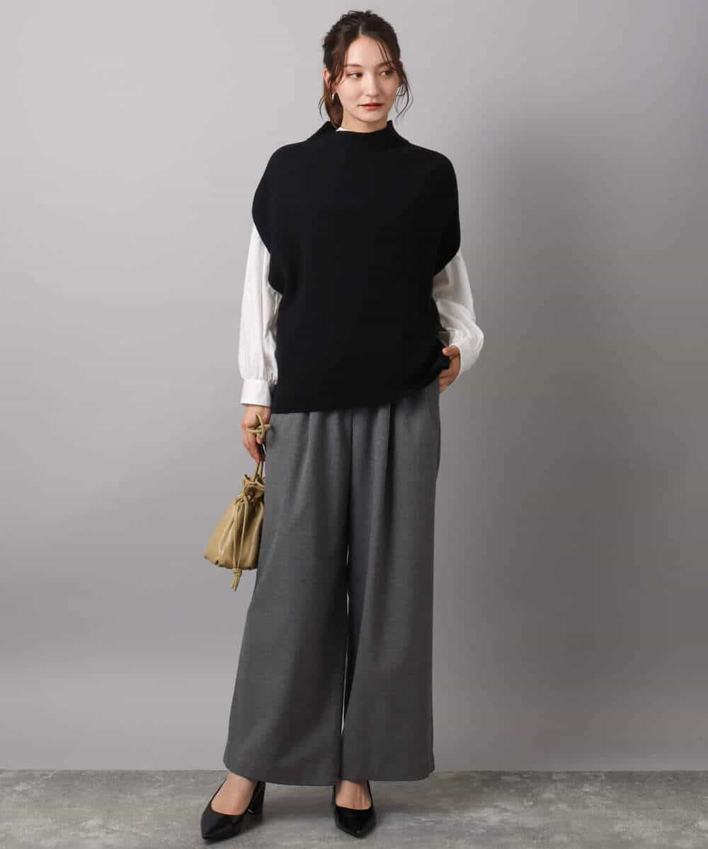 ハイネックジレ×クルーネックニット ツインセット(ニット・セーター