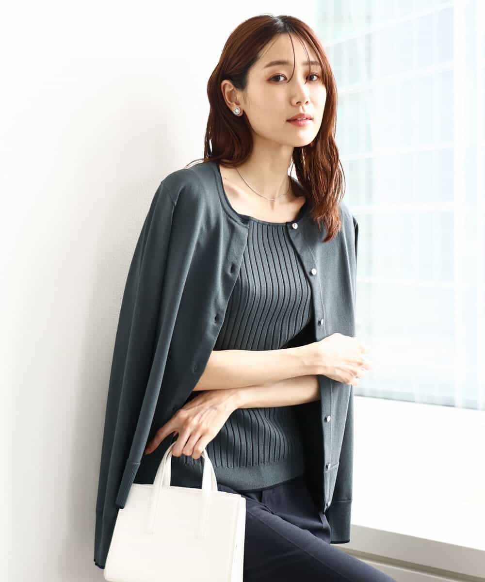 配色ラインカラーニットアンサンブル/洗える(ニット・セーター) | MK