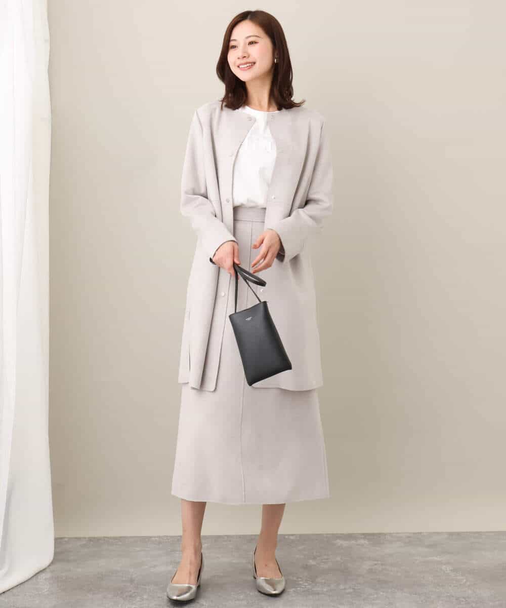 フェイクスウェードノーカラーコート/洗える(ノーカラーコート) | MK